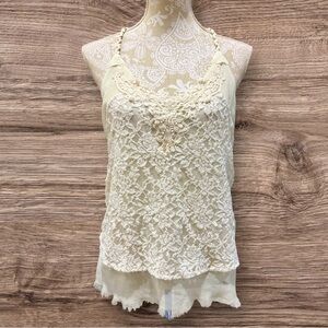 Miss Me Cream Lace Camisole Top Women’s Size Large